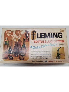Vintage 1971 Original Fleming GLASS BOTTLE and Jug CUTTER KIT Instructions & Box